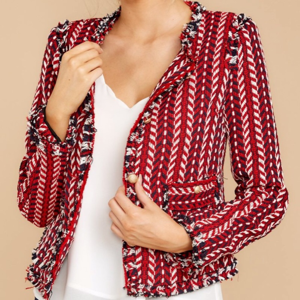 More Than Possible Red And White Blazer - image 1